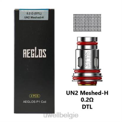 UWELL België - UWELL AEGLOS spoelen | 4-pack p1 un2 mesh-h 0,2 ohm RNNN271