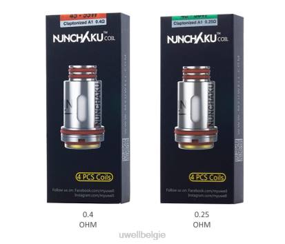UWELL België - UWELL NUNCHAKU spoelen (4-pack) 0,25 ohm RNNN261