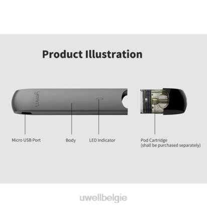 UWELL E Sigaret - UWELL YEARN Pod-apparaat (pods niet inbegrepen) zwart en violet RNNN255