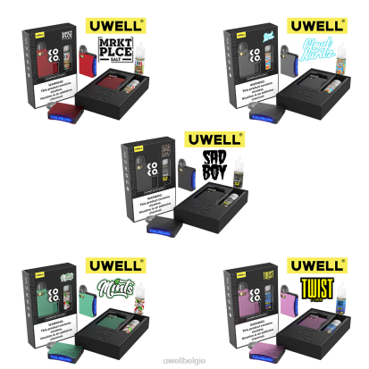UWELL Antwerpen - UWELL CALIBURN AK3 kit + a3s 0.8ohm-pods (x2) + papa\'s damp 10 ml zouten 50 mg crl: zwart/flv: custardkoekje 50 mg RNNN243