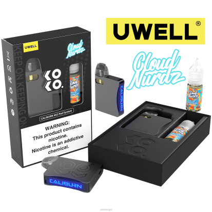 UWELL Antwerpen - UWELL CALIBURN AK3 kit + a3s 0.8ohm-pods (x2) + papa\'s damp 10 ml zouten 50 mg crl: zwart/flv: custardkoekje 50 mg RNNN243