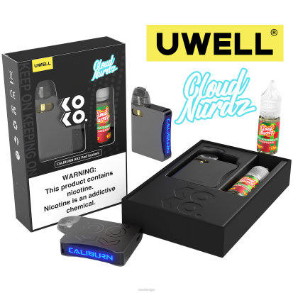 UWELL Antwerpen - UWELL CALIBURN AK3 kit + a3s 0.8ohm-pods (x2) + papa\'s damp 10 ml zouten 50 mg crl: zwart/flv: custardkoekje 50 mg RNNN243