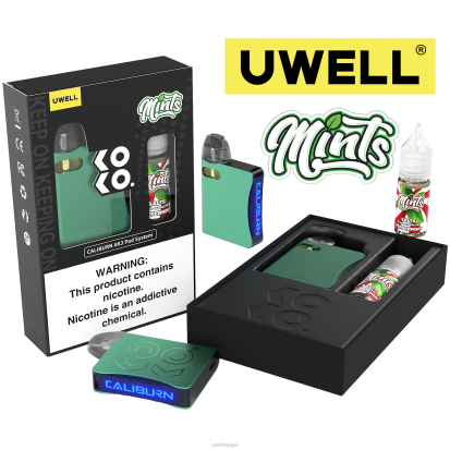 UWELL Antwerpen - UWELL CALIBURN AK3 kit + a3s 0.8ohm-pods (x2) + papa\'s damp 10 ml zouten 50 mg crl: zwart/flv: custardkoekje 50 mg RNNN243