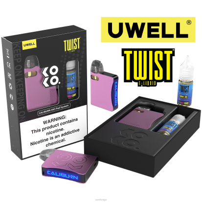 UWELL Online Shop - UWELL CALIBURN AK3 kit + a3s 0.8ohm-pods (x2) + papa's damp 10 ml zouten 50 mg crl: roze/flv: bessenmedly limonade RNNN246