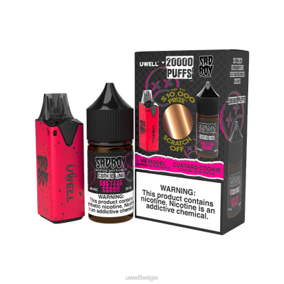 UWELL Antwerpen - UWELL V6 wegwerpapparaat + papa's damp 30 ml sap - collabbundel clr: rood/flv: custardkoekje 48 mg RNNN213