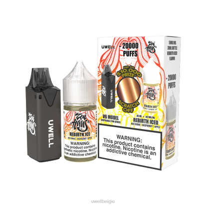 UWELL België - UWELL V6 wegwerpapparaat + papa's damp 30 ml sap - collabbundel clr: zwart/flv: wedergeboorte bevroren 50 mg RNNN221