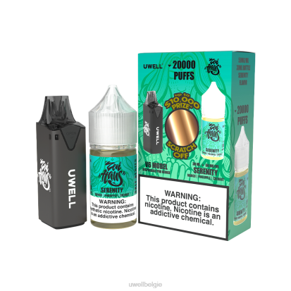 UWELL Brussel - UWELL V6 wegwerpapparaat + papa's damp 30 ml sap - collabbundel clr: zwart/flv: sereniteit 50mg RNNN222