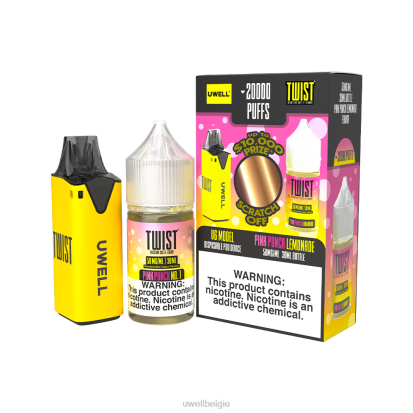 UWELL Disposable Vape - UWELL V6 wegwerpapparaat + papa's damp 30 ml sap - collabbundel clr: geel/flv: roze punchlimonade 50 mg RNNN219