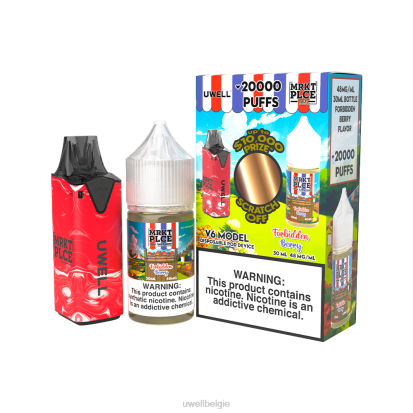UWELL Disposable Vape - UWELL V6 wegwerpapparaat + papa\'s damp 30 ml sap - collabbundel clr: rood/flv: fuji peer mangobes 48 mg RNNN209