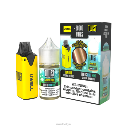 UWELL E Sigaret - UWELL V6 wegwerpapparaat + papa's damp 30 ml sap - collabbundel clr: geel/flv: arctische koele munt 50 mg RNNN215